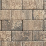 Textured paver surface of 4x8 brick