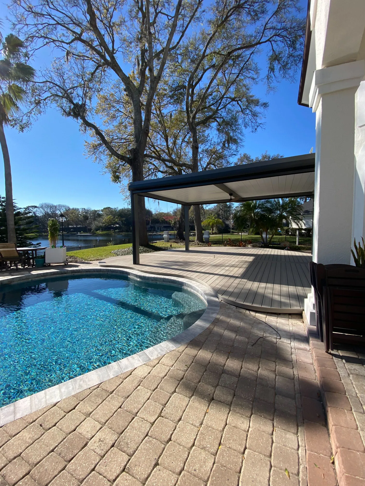 Pergola pool deck